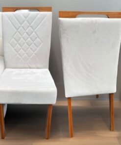 Kit 2 Cadeiras Helena Mel/Veludo Bege – OURO DECOR
