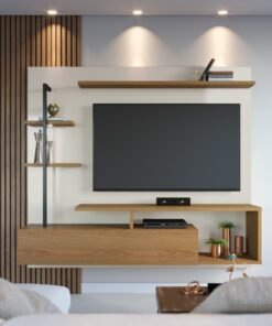Home Suspenso até 58" Maragogi Off White/Freijó – COLIBRI