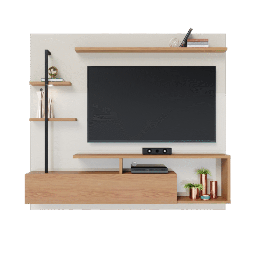 Home Suspenso até 58" Maragogi Off White/Freijó – COLIBRI - Imagem 2