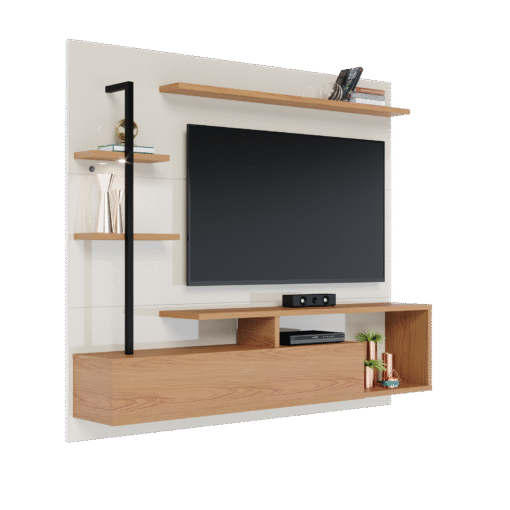Home Suspenso até 58" Maragogi Off White/Freijó – COLIBRI - Imagem 3