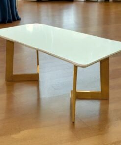 Mesa Vitória 160 Imbuia Natural/Vidro Off White - MARKA MÓVEIS