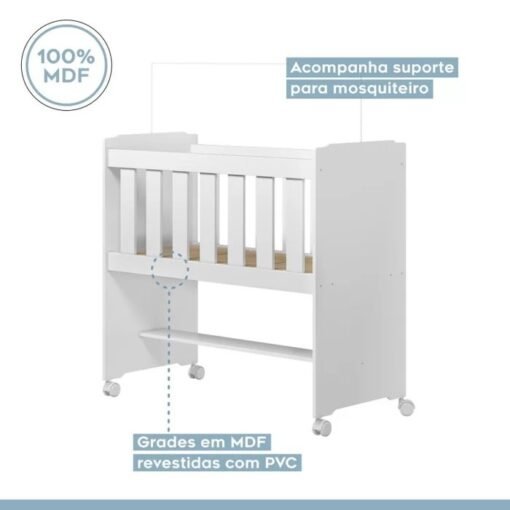 Miniberço Multifuncional Rubi Branco - TIGUS MÓVEIS - Imagem 5