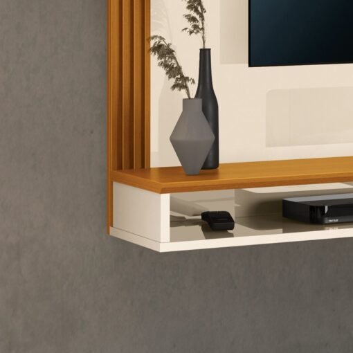 Painel até 55" Davos Off White/Cedro - EDN MÓVEIS - Imagem 4