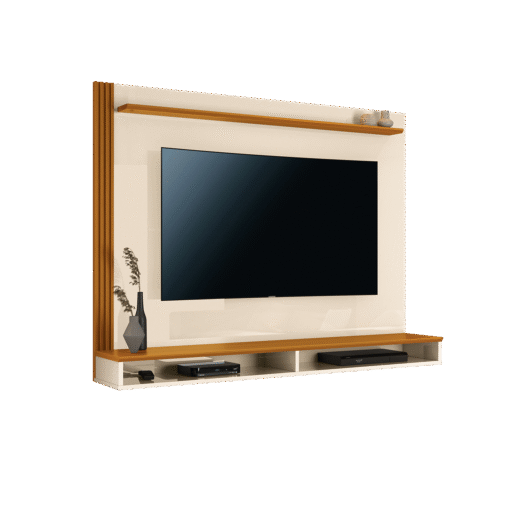 Painel até 55" Davos Off White/Cedro - EDN MÓVEIS - Imagem 2