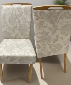 Kit 2 Cadeiras Priscila Imbuia Mel Veludo Bege 224 – AVALON DECOR