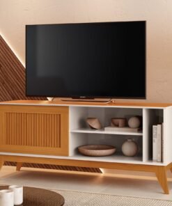 Rack até 55" Aruba Off White/Cedro - EDN MÓVEIS