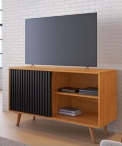 Rack até 43" Carinho Cinamono/Preto - JCM MOVELARIA
