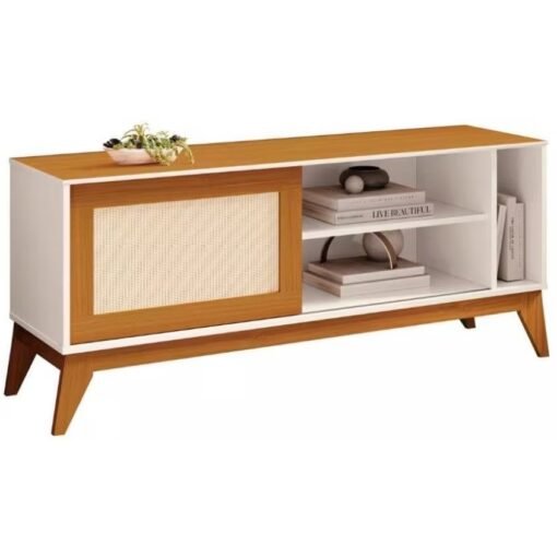 Rack até 55" Cayman Off White/Cedro - EDN MÓVEIS - Imagem 2