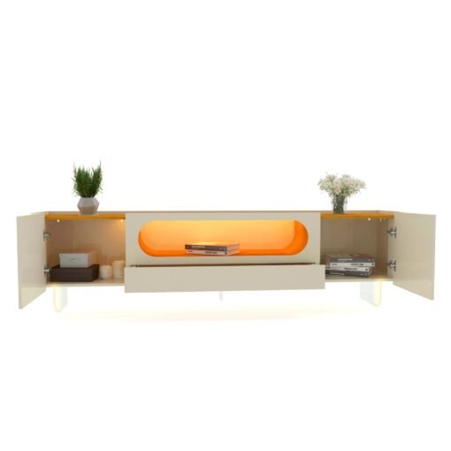 Rack até 85" Nobre 210 Off White/Naturale - GELIUS - Imagem 2