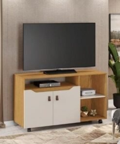 Rack até 49" Seleto Cinamono/Off White - JCM MOVELARIA