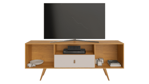 Rack até 70" Sublime Cinamono/Off White - JCM MOVELARIA - Imagem 3