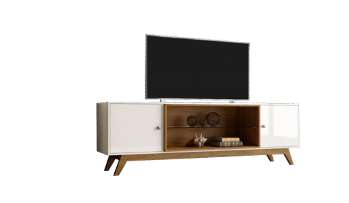 Rack até 60" Thor R418 Off White/Freijó - DALLA COSTA - Imagem 2