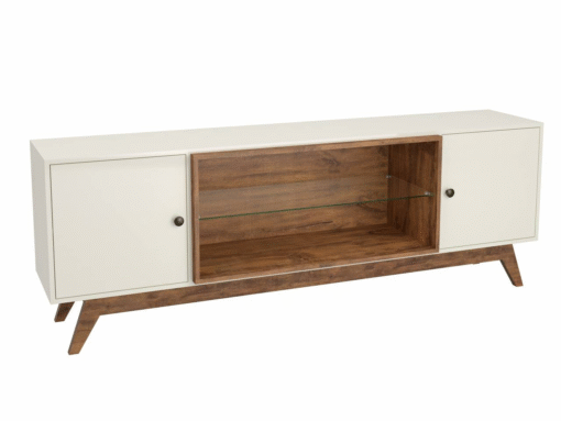Rack até 60" Thor R418 Off White/Freijó - DALLA COSTA - Imagem 3
