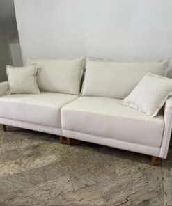 Sofá Living Liverpool 2,10 m Linho Bege - CAPRI ESTOFADOS
