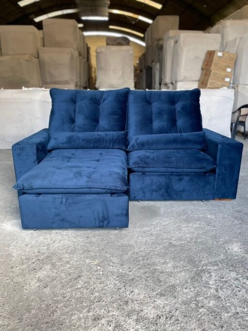 Sofá Retrátil e Reclinável Malu 2,10 m Azul - D'VITRINE ESTOFADOS - Imagem 3