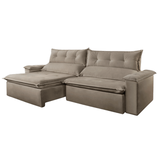 Sofá Retrátil e Reclinável 2,50 m S-102 Veludo Capuccino 1192 - SUPREMA ESTOFADOS - Imagem 2
