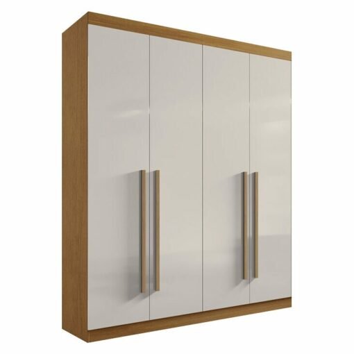Roupeiro Solteiro Da Vinci Plus Cinamomo/Off 4 Portas 3 Gavetas 100% MDF Larg. 1.85m - D Doro - Imagem 3