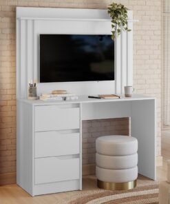 Escrivaninha com Painel Doble Branco Fosco - MÓVEIS ALBATROZ