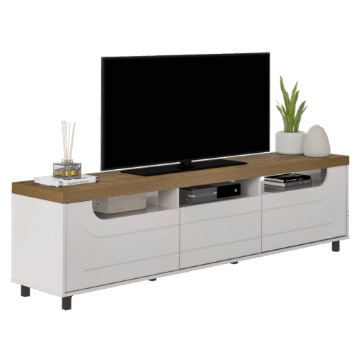 Rack até 75" Mercury Pinho/Off White - ARTELY - Imagem 2