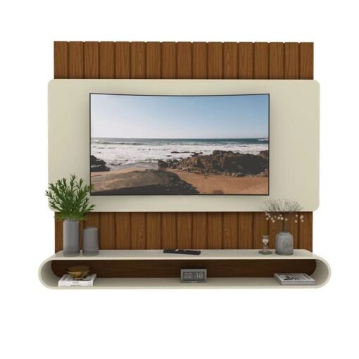 Home Suspenso Prime Castanho/Off Ripado TV até 75 Polegadas Larg. 1.83m - Gelius - Imagem 2