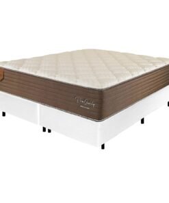 Colchão Queen Pro Quality C D28 + Base Box Simples Corino Branco – PRORELAX + ALTO NÍVEL CAMAS E COLCHÕES
