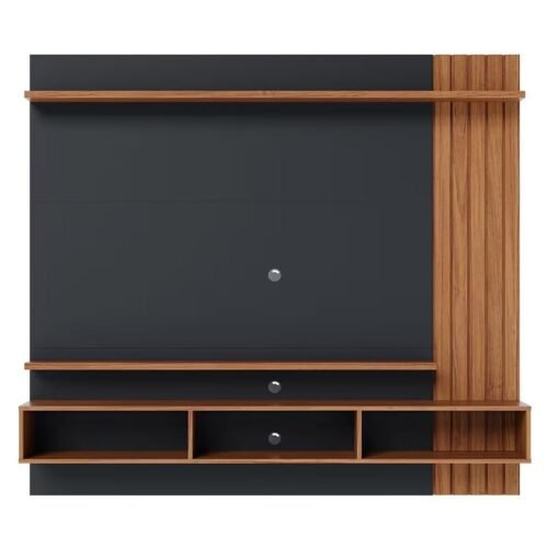 Home Suspenso Juriti Larg. 1.80m para TV até 70 Polegadas Noce Milano/Preto Colibri - Imagem 2