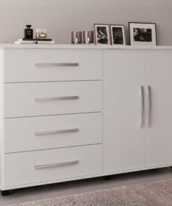 Cômoda 4 Gavetas com Sapateira Dupla Bali Branco - MÓVEIS PRIMUS