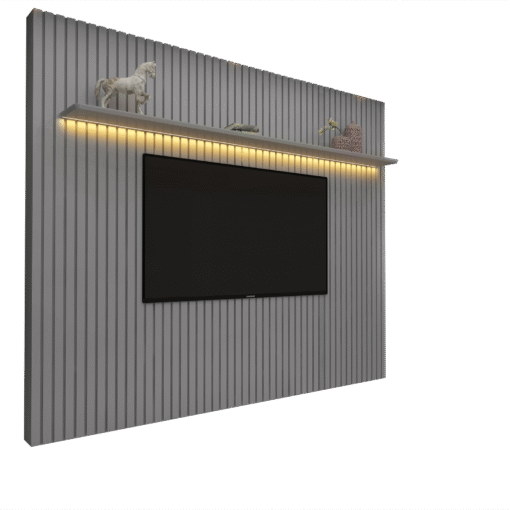 Painel até 85" Nobre Ripado 230 Cinza - GELIUS - Imagem 3