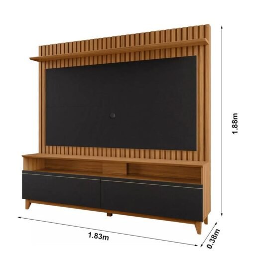 Home NT 1340 Freijó/Preto Ripado TV até 65 Polegadas Larg. 1.83m - Notável - Imagem 5