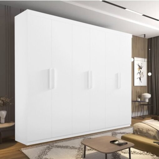 Roupeiro Casal Colibri Branco 6 Portas 6 Gavetas Larg. 2.05m - D Doro