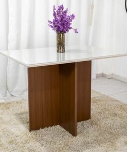 Mesa Jantar Helo 120×90 Tampo MDF Vidro Off Poliman