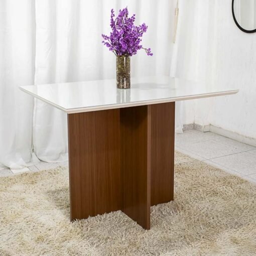 Mesa Jantar Helo 120×90 Tampo MDF Vidro Off Poliman