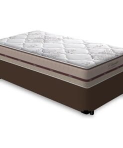 Colchão Solteiro Classic Ensacadas AG D70 + Base Box Simples Corino Marrom – ANJOS + ALTO NÍVEL CAMAS E COLCHÕES