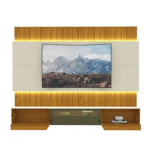 Home Suspenso Soberano Reflecta Ripado TV até 85 Polegadas Larg. 2.60m C/LED Nature/Off Gelius - Imagem 2