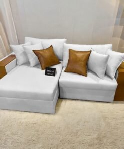 Sofá Cama Retrátil Maiori 2,32 m Linho Gelo 07 - INNOVE ESTOFADOS