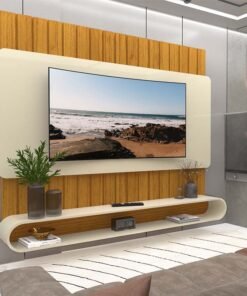 Home Suspenso Prime Naturale/Off Ripado TV até 75 Polegadas Larg. 1.83m - Gelius