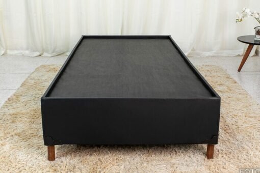 Base Box Solteiro Zeus 92x190x38 Korino Preto SE - Imagem 2