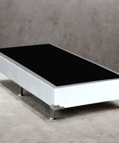Base Box Solteiro Simples Corino Branco – ALTO NÍVEL CAMAS E COLCHÕES