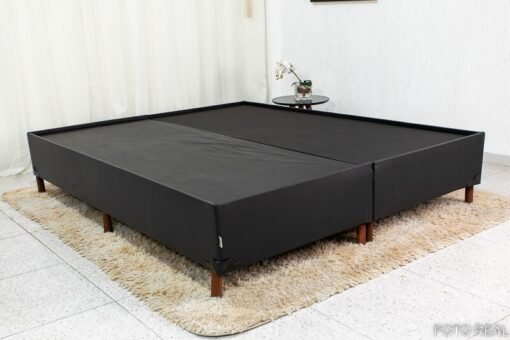 Base Box Queen Bipartida Zeus 162x200x38 Korino Preto SE