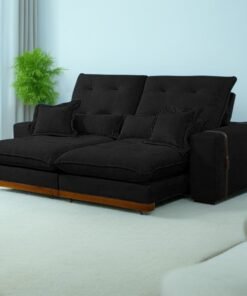Sofá Retrátil e Reclinável Arthur/Toronto 2,50 m Preto 4062 – D’VITRINE ESTOFADOS