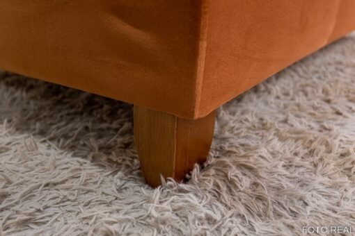 Sofá Cama Arpoador Veludo Terracota 12116 Larg. 1.85m - Imagem 6