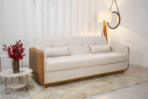 Sofá Cama Ipanema Baú larg. 2.05m Linho Bege 2274