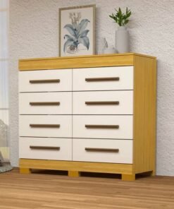 Cômoda Nalu Nature/Off  8 Gavetas 100% MDF Larg. 1.11m - ACP