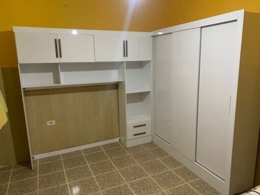 Modulado 4 Portas + Guarda-Roupa 3 Portas Dubai/Santiago Branco – CARIOCA MÓVEIS - Imagem 2