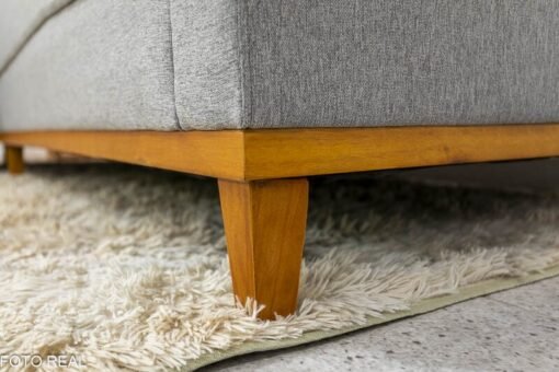 Sofá 3 Lug. Com Chaise Lado Direito Milão Larg. 2.30m Linho Cinza 1008 - Molas Ensacadas - Imagem 5