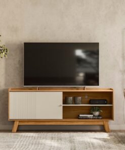 Rack até 65" Aurum Nature/Off White - LINEA BRASIL