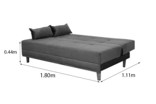 Sofá Cama Madrid Veludo Bege 2269 Larg. 1.80m - Molas Bonnel - Imagem 8