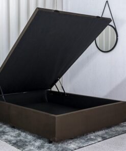 Base Box Baú Casal 138x188x42 Veludo Marrom Portobel