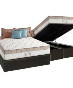 Colchão Queen King Best D28 + Base Box Baú Preto – ANJOS COLCHÕES + BIOSTAR