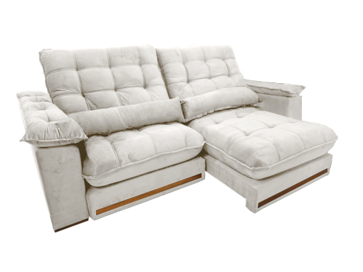 Sofá Retrátil e Reclinável Hércules/Zurique 2,90 m Veludo Marfim - VICAM ESTOFADOS - Imagem 4